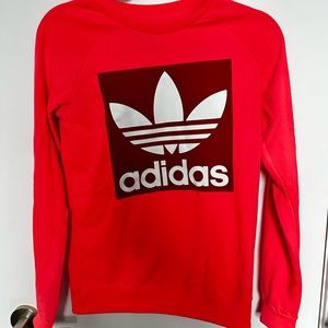 Hot pink adidas pullover sweater